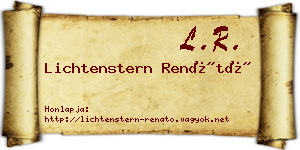 Lichtenstern Renátó névjegykártya